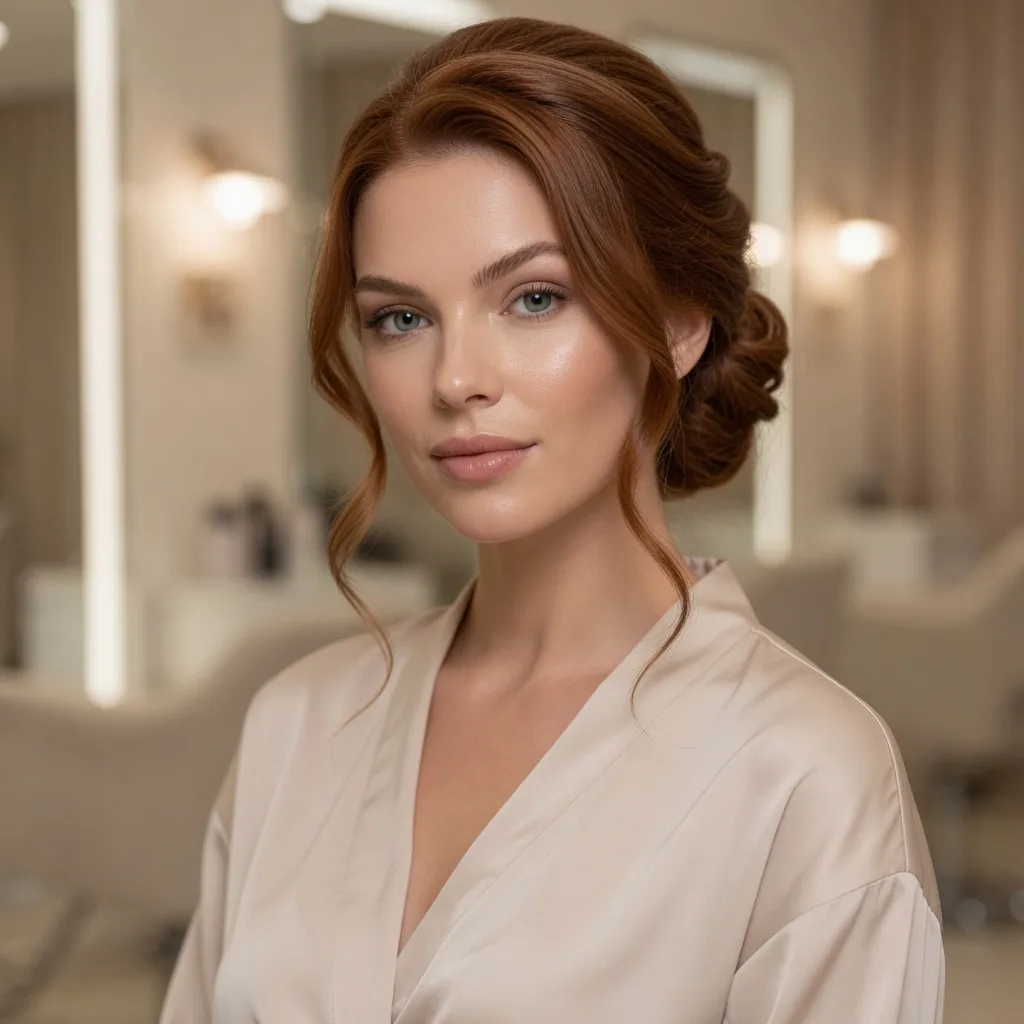 Penteado no Marsala Salão
