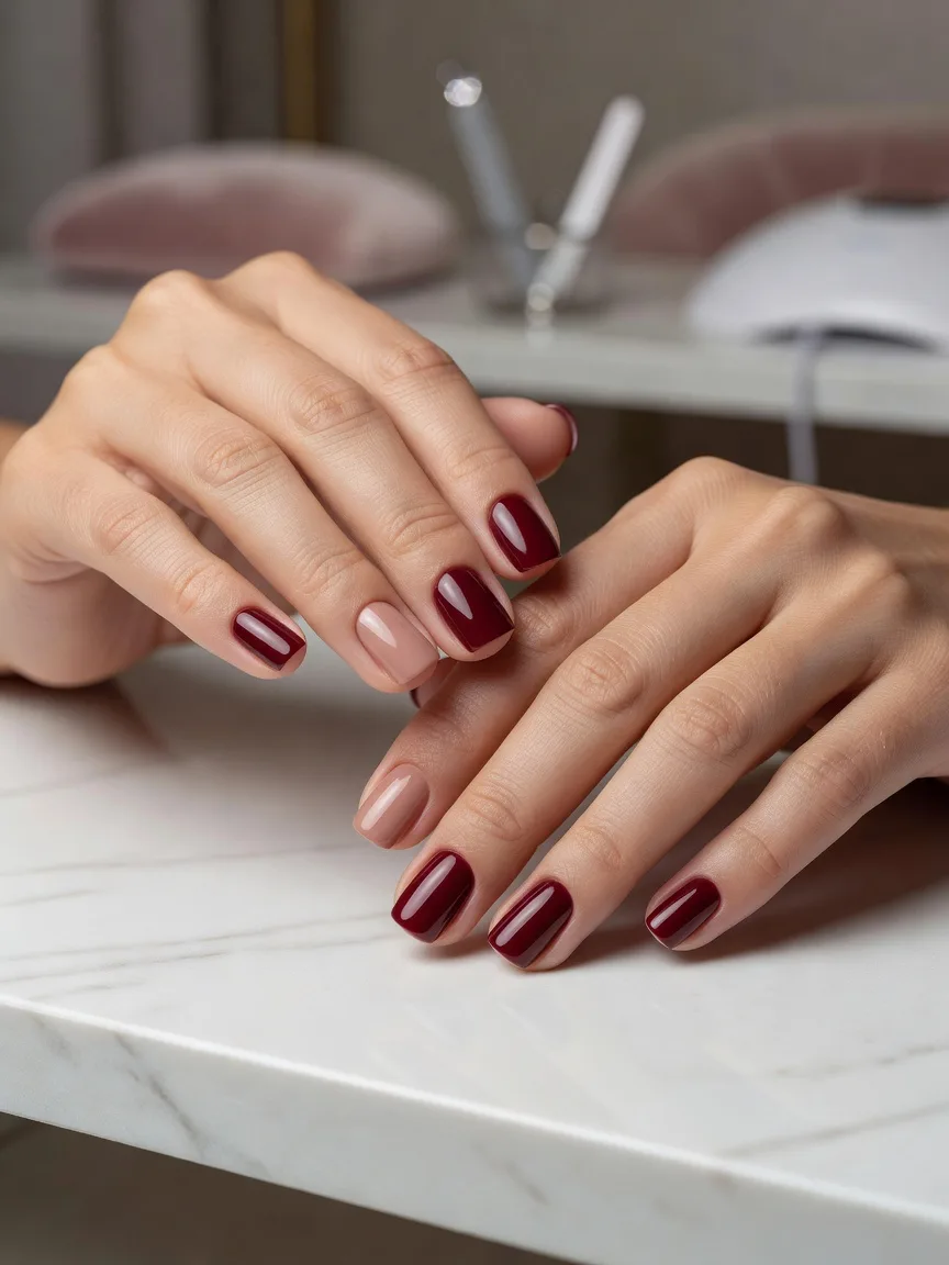 Esmaltação em gel no Marsala Salão